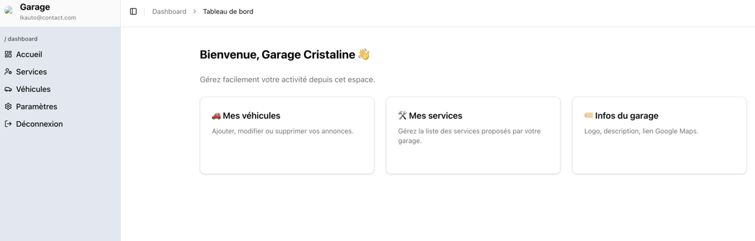 Backoffice Garage